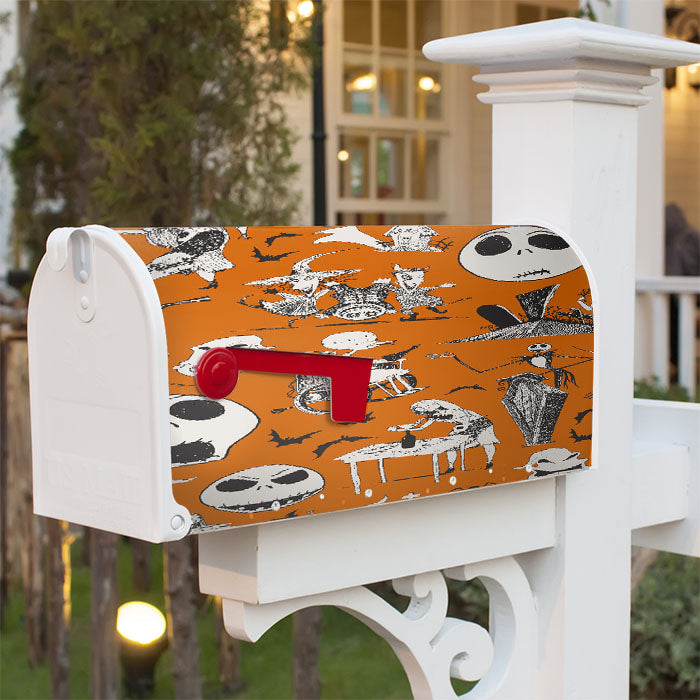 Nightmare Before Christmas Halloween Cotton Fabric Magnetic Mailbox Cover 18" X 21" Outdoor Decor