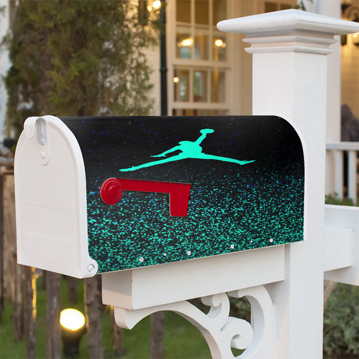 Nike Air Jordan Jump Mint Glitter Magnetic Mailbox Cover 18" X 21" Outdoor Decor
