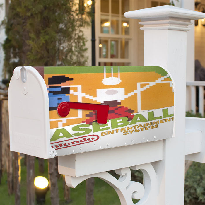 Nintendo Old Baseball Game Magnetic Mailbox Cover 18" X 21" Outdoor Decor