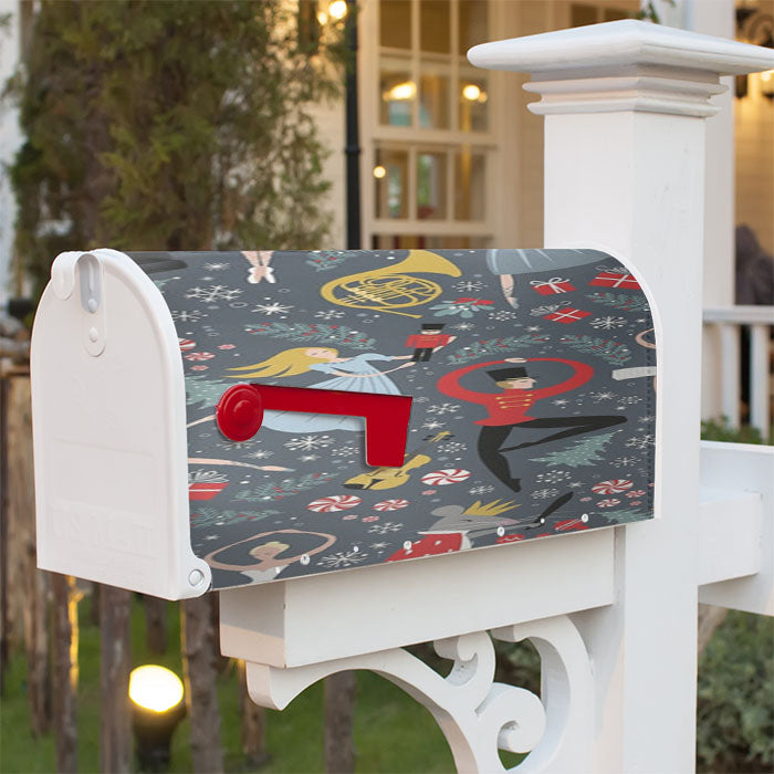 Nutcracker Ballet Pattern - Christmas Magnetic Mailbox Cover 18" X 21" Outdoor Decor