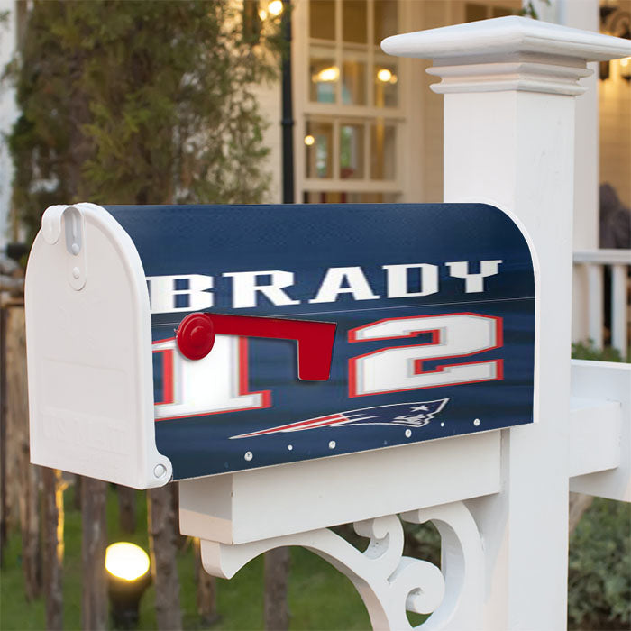 Ny Patriots Tom Brady Jersey Magnetic Mailbox Cover 18" X 21" Outdoor Decor