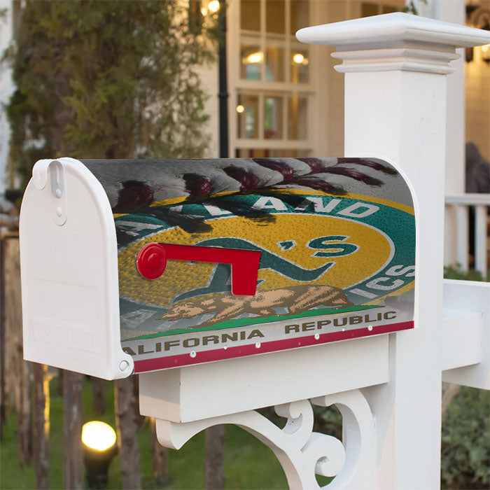Oakland Athletics Logo California Republic Magnetic Mailbox Cover 18" X 21" Outdoor Decor