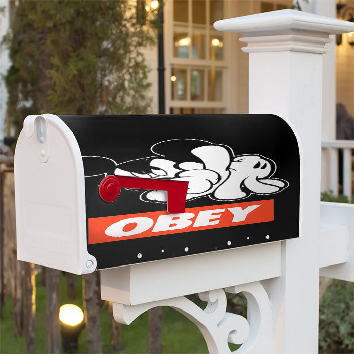 Obey Mickey Mouse Magnetic Mailbox Cover 18" X 21" Outdoor Decor