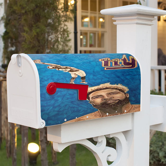 Odell Beckham Jr Ny Giants Art Magnetic Mailbox Cover 18" X 21" Outdoor Decor