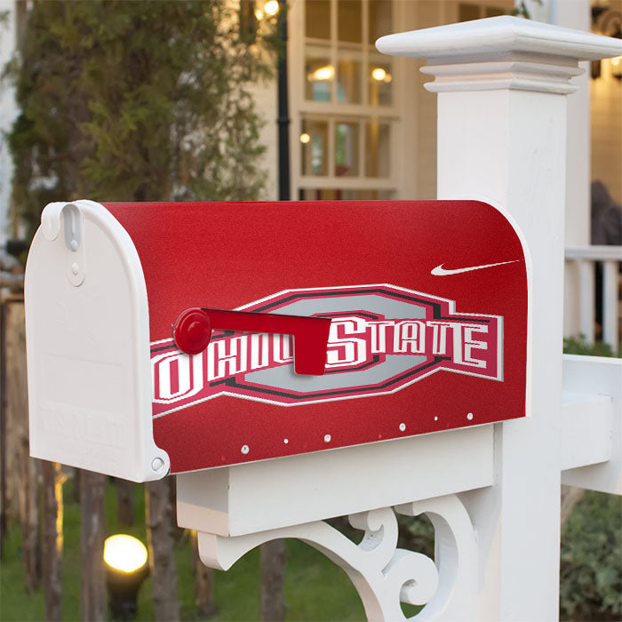Ohio State Red Wallpaper Logo Magnetic Mailbox Cover 18" X 21" Outdoor Decor