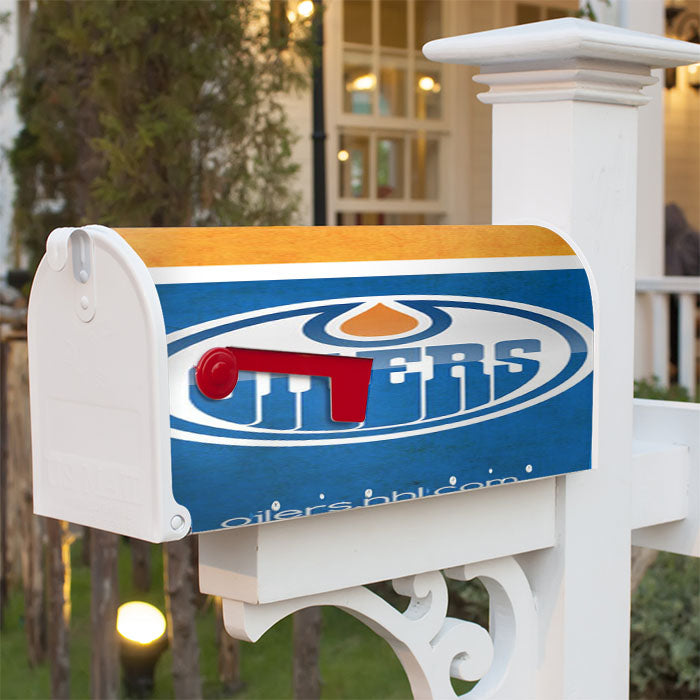 Oilers Symbol Magnetic Mailbox Cover 18" X 21" Outdoor Decor