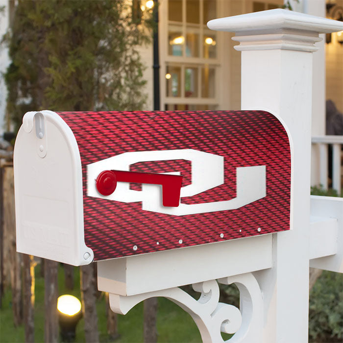 Ok Sooners Halftone Red Magnetic Mailbox Cover 18" X 21" Outdoor Decor
