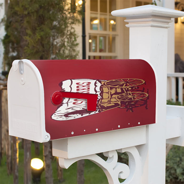 Ok Sooners Wagon Logo Magnetic Mailbox Cover 18" X 21" Outdoor Decor