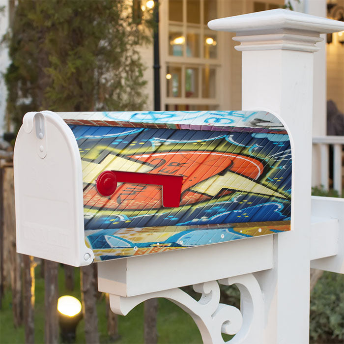 Okc Thunder Graffiti Magnetic Mailbox Cover 18" X 21" Outdoor Decor