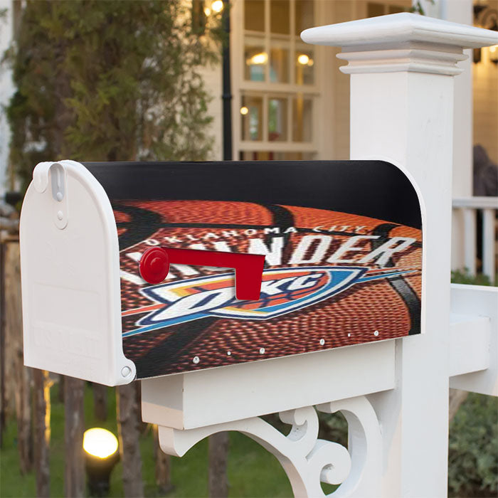 Okc Thunder Tapestry Magnetic Mailbox Cover 18" X 21" Outdoor Decor