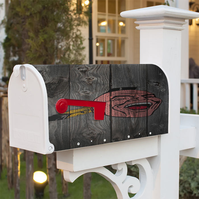 Old Boston Braves Mlb Logo Dark Wood Wallpaper Magnetic Mailbox Cover 18" X 21" Outdoor Decor