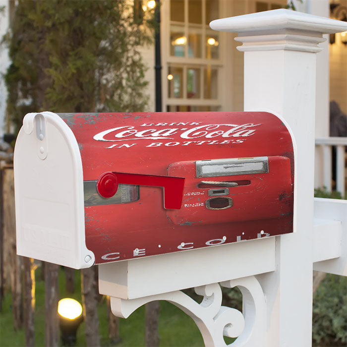 Old Coca Cola Ice Cold Vending Machine Magnetic Mailbox Cover 18" X 21" Outdoor Decor