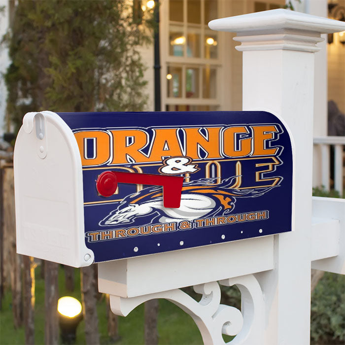 Orange Blue Hockey Magnetic Mailbox Cover 18" X 21" Outdoor Decor