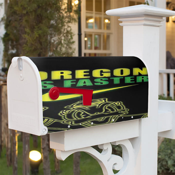 Oregon Ducks Faster Neon Magnetic Mailbox Cover 18" X 21" Outdoor Decor