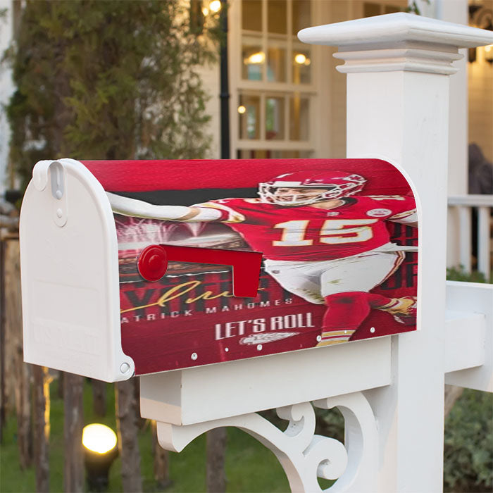 Patrick Mahomes Kc Chiefs Magnetic Mailbox Cover 18" X 21" Outdoor Decor