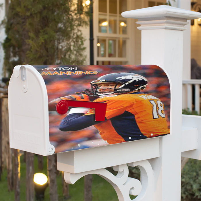 Peyton Manning Denver Broncos Magnetic Mailbox Cover 18" X 21" Outdoor Decor