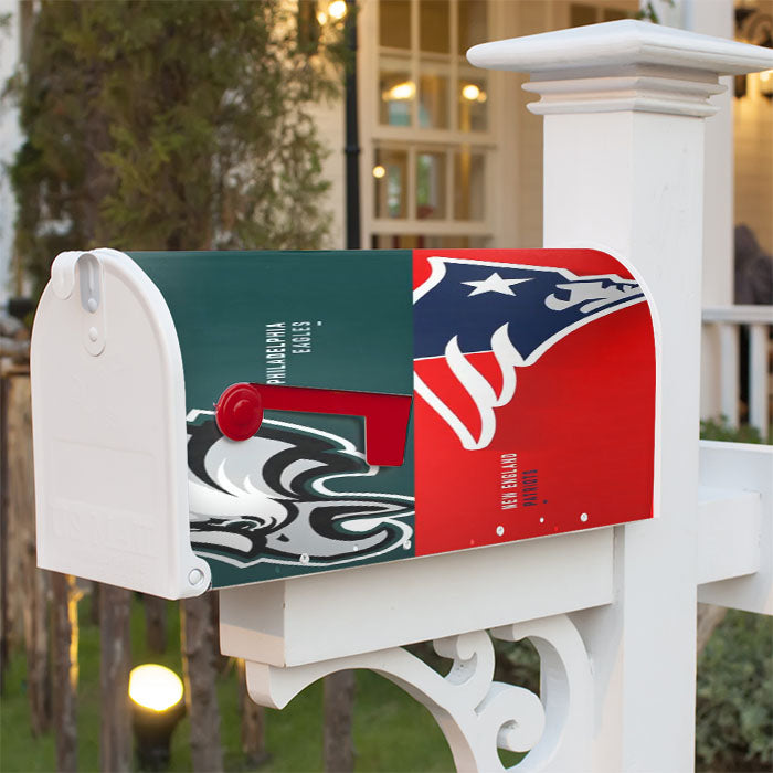 Philadelphia Eagles Vs New England Patriots Magnetic Mailbox Cover 18" X 21" Outdoor Decor