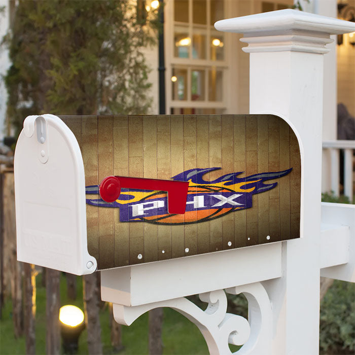 Phoenix Suns Hardwood Magnetic Mailbox Cover 18" X 21" Outdoor Decor
