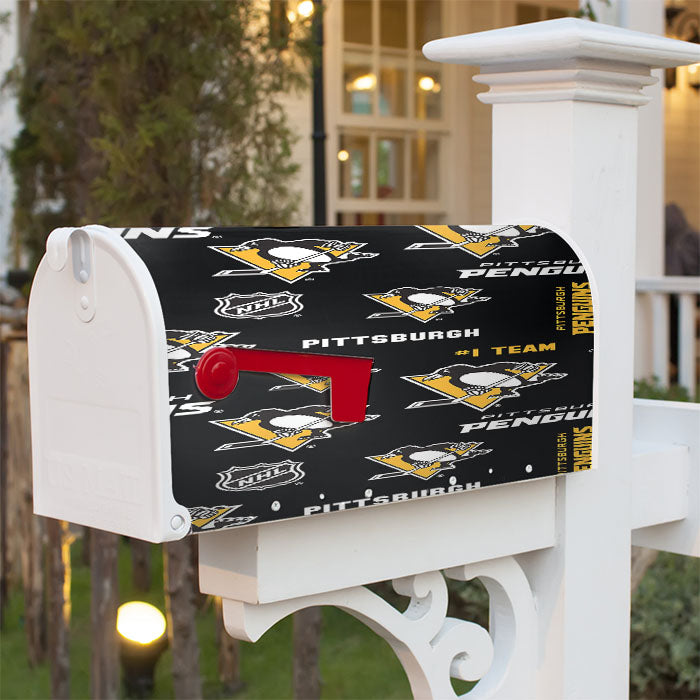 Pittsburgh Penguin Pattern Magnetic Mailbox Cover 18" X 21" Outdoor Decor