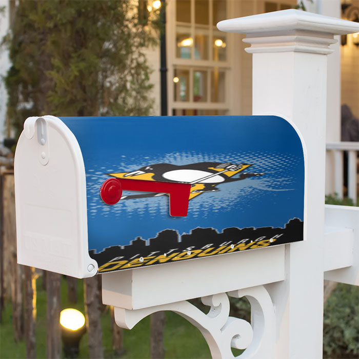 Pittsburgh Penguins Nhl Team Magnetic Mailbox Cover 18" X 21" Outdoor Decor