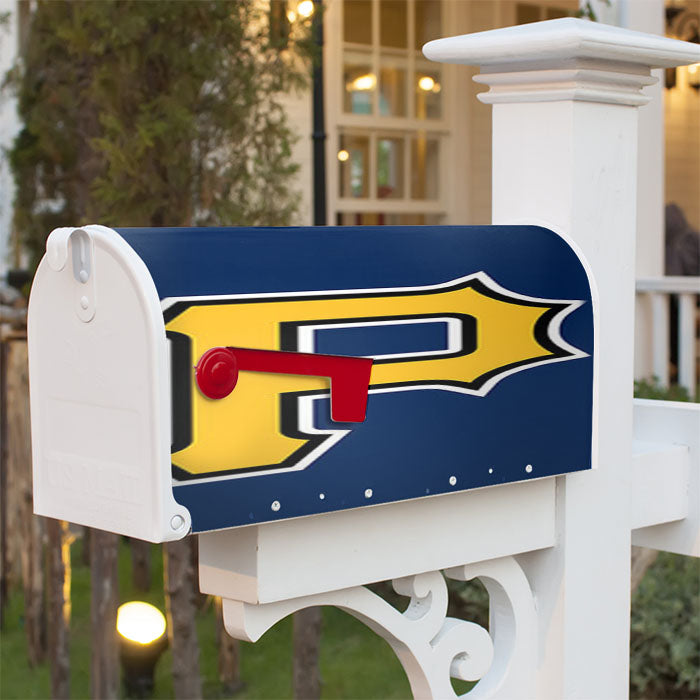 Pittsburgh Pirates Baseball Logo Blue Magnetic Mailbox Cover 18" X 21" Outdoor Decor