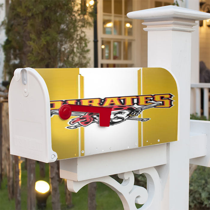 Pittsburgh Pirates Stripe On Yellow Magnetic Mailbox Cover 18" X 21" Outdoor Decor