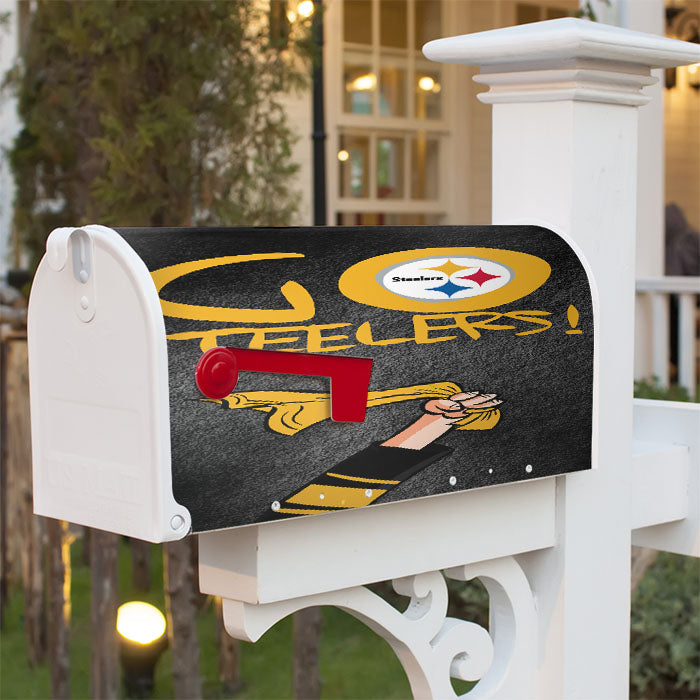 Pittsburgh Steelers Go Steelers Magnetic Mailbox Cover 18" X 21" Outdoor Decor