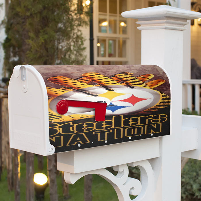 Pittsburgh Steelers Nfl Magnetic Mailbox Cover 18" X 21" Outdoor Decor