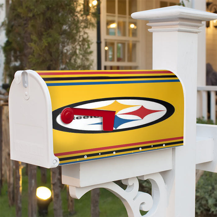 Pittsburgh Steelers Yellow Logo Magnetic Mailbox Cover 18" X 21" Outdoor Decor