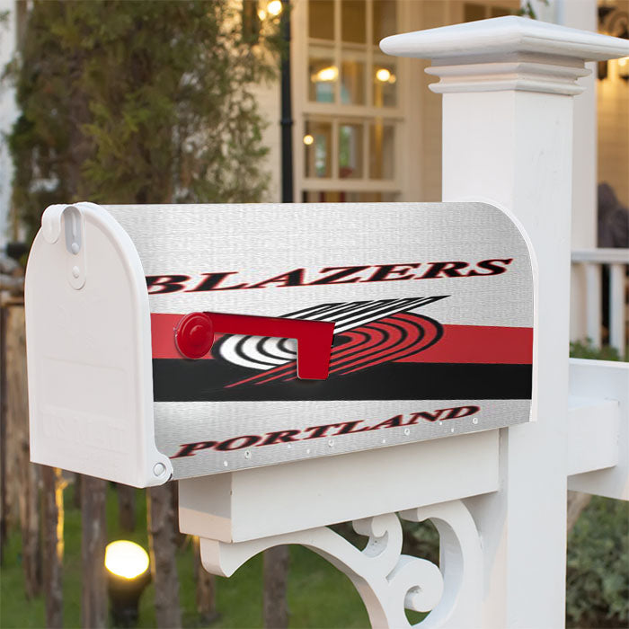 Portland Blazers Logo Stripe Magnetic Mailbox Cover 18" X 21" Outdoor Decor