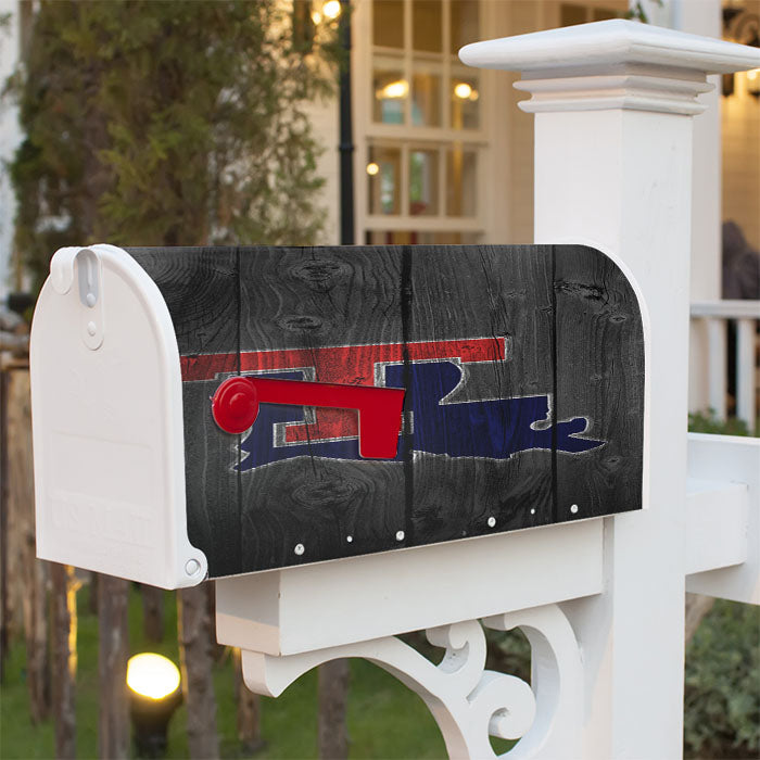 Red Texas Logo Dark Wood Wallpaper Magnetic Mailbox Cover 18" X 21" Outdoor Decor
