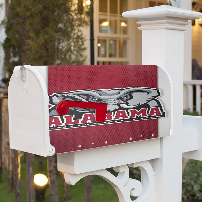 Red White Alabama Crimson Tide Wallpaper Magnetic Mailbox Cover 18" X 21" Outdoor Decor