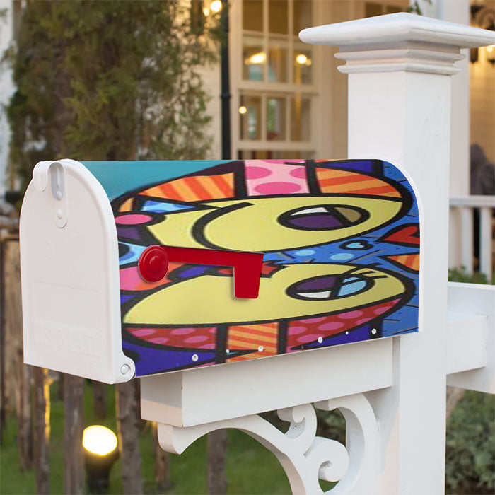 Romero Britto Fish Magnetic Mailbox Cover 18" X 21" Outdoor Decor