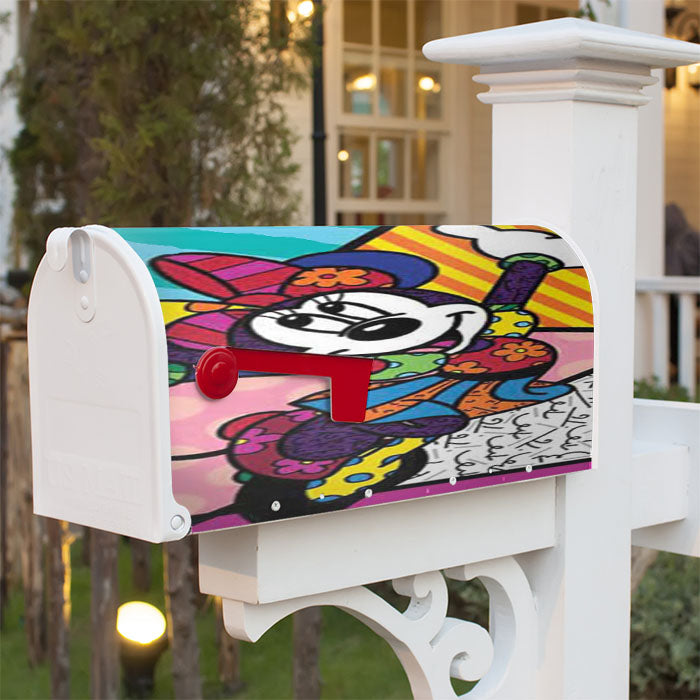 Romero Britto Minnie Mouse Magnetic Mailbox Cover 18" X 21" Outdoor Decor