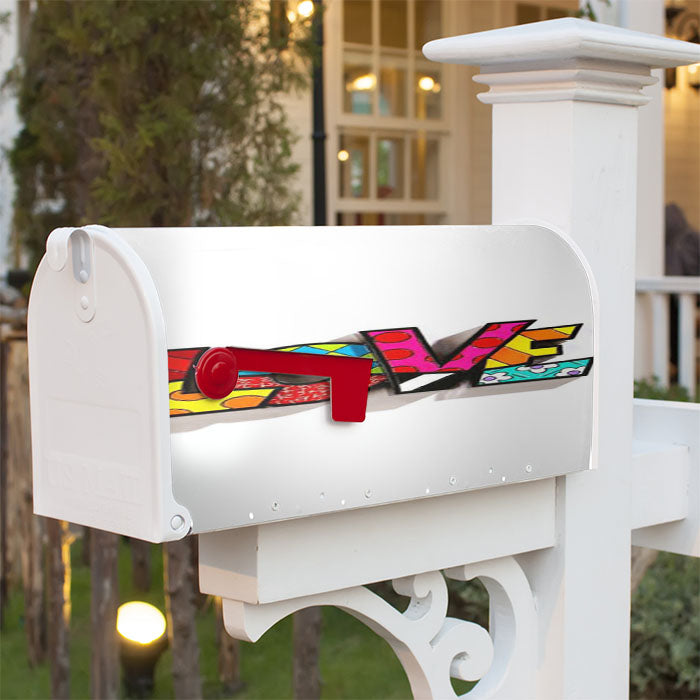 Romero Britto Pop Love Magnetic Mailbox Cover 18" X 21" Outdoor Decor