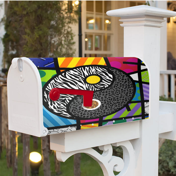 Romero Britto Yin Yang Wallpaper Magnetic Mailbox Cover 18" X 21" Outdoor Decor