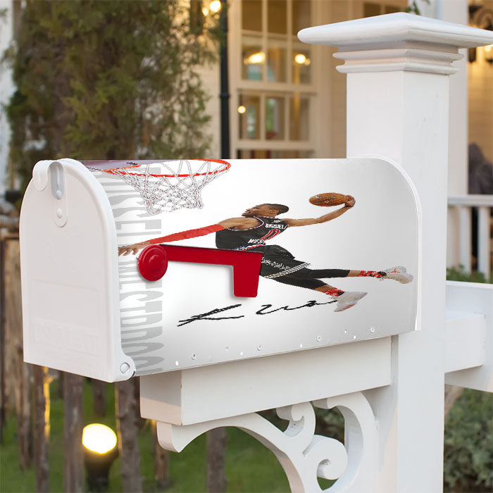 Russell Westbrook Signature Houston Slam Dunk Magnetic Mailbox Cover 18" X 21" Outdoor Decor