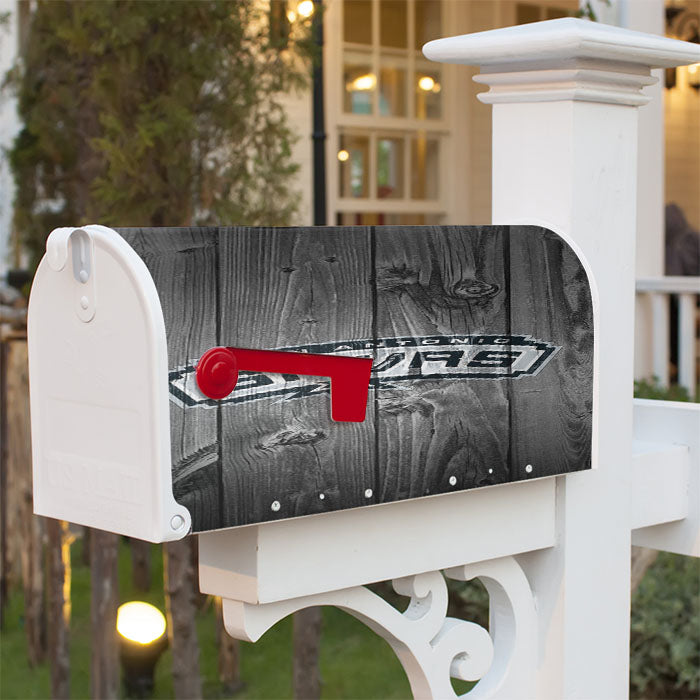 San Antonio Spurs Nba Logo Dark Wood Wallpaper Magnetic Mailbox Cover 18" X 21" Outdoor Decor