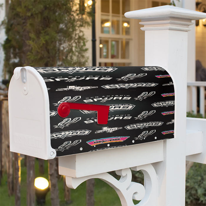 San Antonio Spurs Symbols 5 Magnetic Mailbox Cover 18" X 21" Outdoor Decor