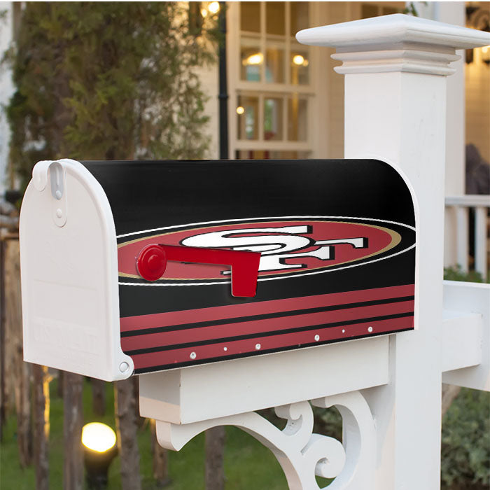 San Francisco 49Ers Red Stripe Magnetic Mailbox Cover 18" X 21" Outdoor Decor