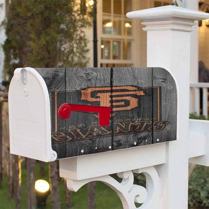 San Francisco Giants Logo Dark Wood Magnetic Mailbox Cover 18" X 21" Outdoor Decor