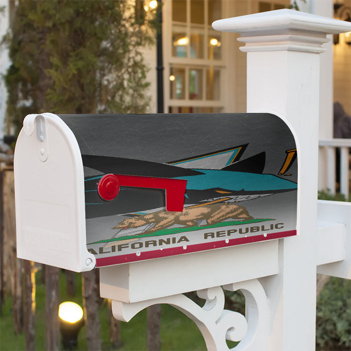 San Jose Sharks California Republic Magnetic Mailbox Cover 18" X 21" Outdoor Decor