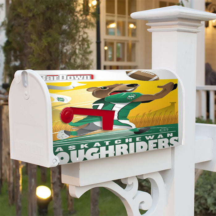 Saskatchewan Roughriders Magnetic Mailbox Cover 18" X 21" Outdoor Decor