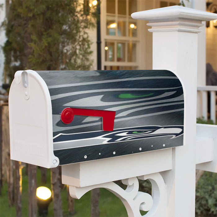 Seattle Seahawks Diagonal Blur Magnetic Mailbox Cover 18" X 21" Outdoor Decor