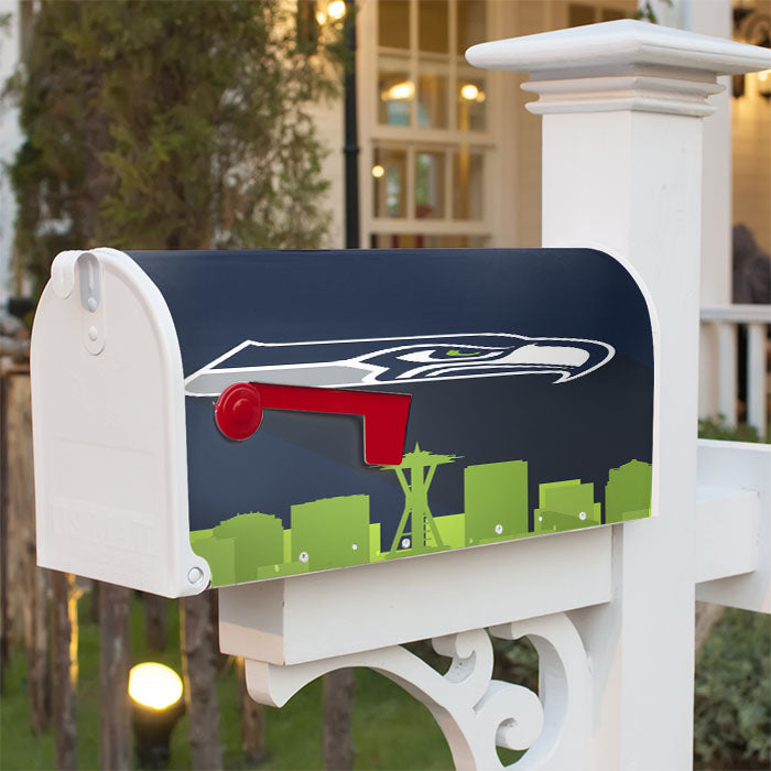 Seattle Seahawks Logo Magnetic Mailbox Cover 18" X 21" Outdoor Decor