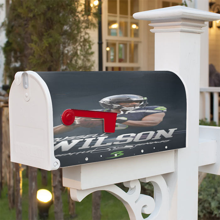 Seattle Seahawks Russell Wilson Magnetic Mailbox Cover 18" X 21" Outdoor Decor