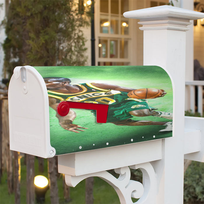 Seattle Sonics Basketball Player Magnetic Mailbox Cover 18" X 21" Outdoor Decor