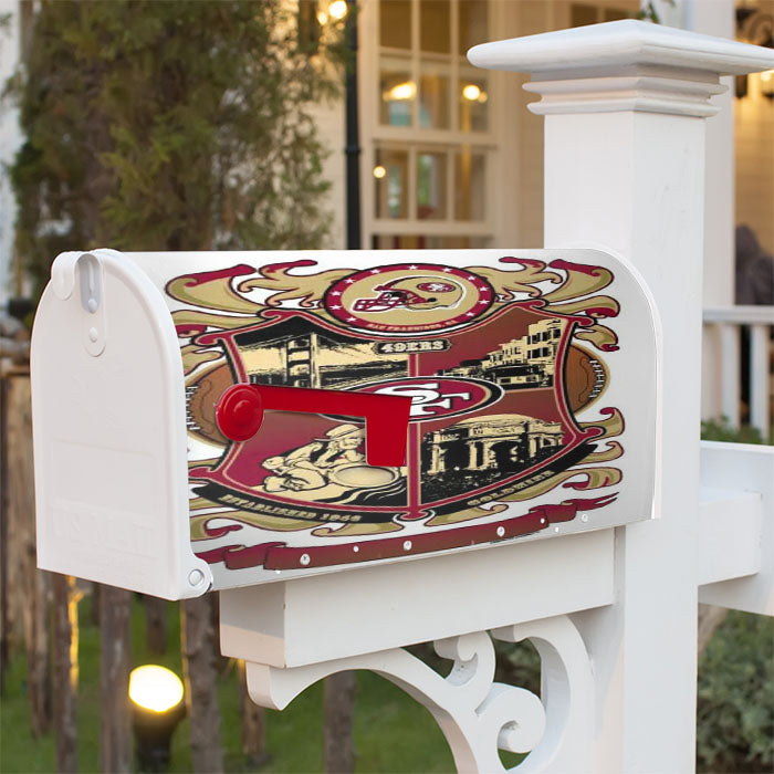 Sf Nfl Football Magnetic Mailbox Cover 18" X 21" Outdoor Decor
