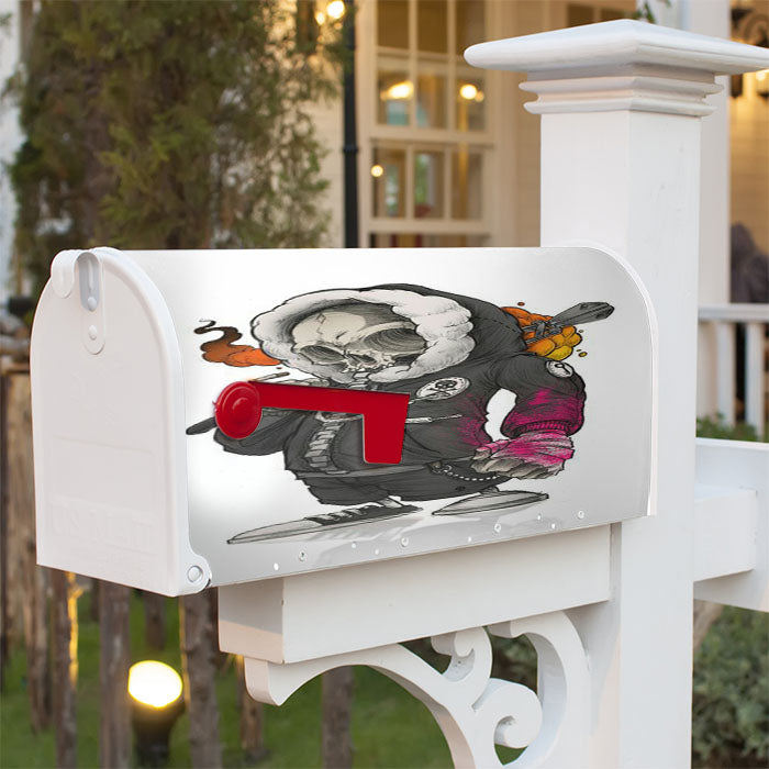 Skinhead Mural Baseball Magnetic Mailbox Cover 18" X 21" Outdoor Decor
