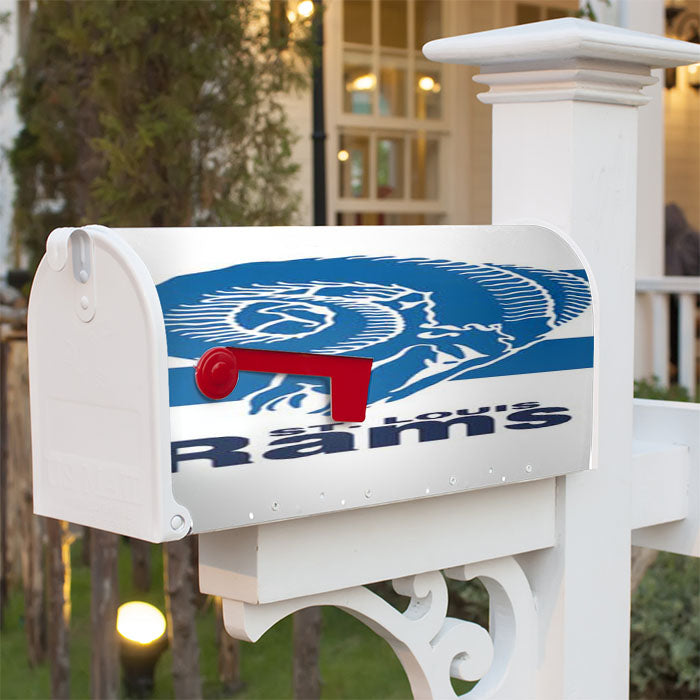 St Louis Rams Logo Over Stripes Magnetic Mailbox Cover 18" X 21" Outdoor Decor